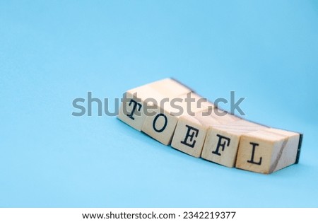 TOEFL word on wooden cubes