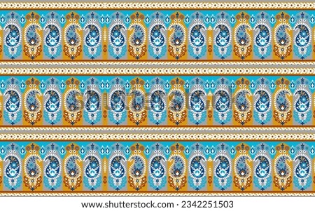 Illustration Artwork for textile print For Digital painting Design rugs for cover, fabric, textile, wrapping paper beautiful border and flowers textile Digital Baroque Motif for digital Shirts printed