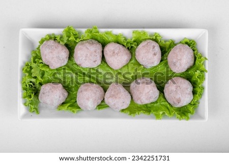 meatballs with salad mutton pork recipe Royalty-Free Stock Photo #2342251731