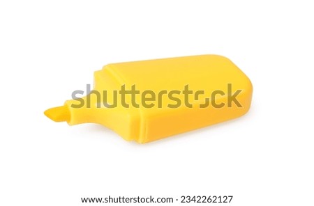 One yellow marker on white background. School stationery