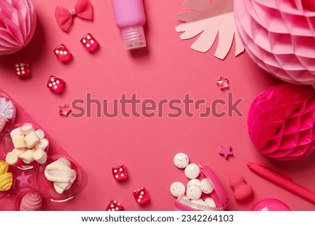 Barbiecore, concept of style with pink color, Barbiecore style Royalty-Free Stock Photo #2342264103