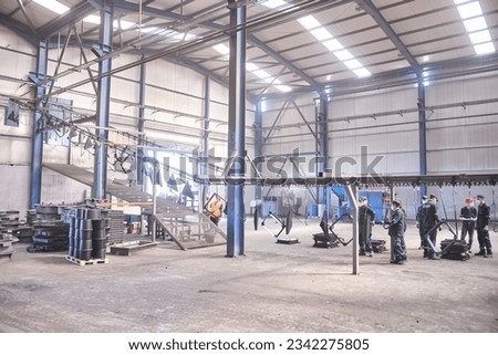 Istanbul, Turkey - August 1, 2023: a high-quality photo of a warehouse. shipping part of a factory.