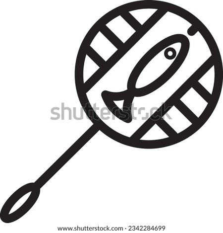 Fishing Net Fish Outline Icon