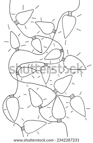 Christmas lights illustration image. 
Hand drawn image artwork of a christmas lights. 
Simple cute original logo.
Hand drawn vector illustration for posters, cards, t-shirts.