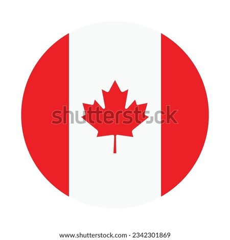 Flag of Canada. Flag icon. Standard color. Circle icon flag. 3d illustration. Computer illustration. Digital illustration. Vector illustration.