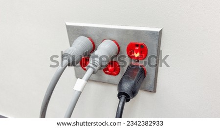 electrical outlet symbolizes modern connectivity and power, enabling access to energy and communication in a technological world Royalty-Free Stock Photo #2342382933