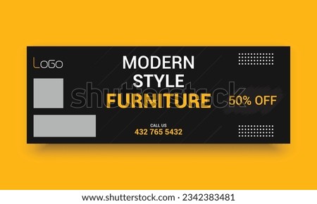 Furniture sale Facebook cover banner template