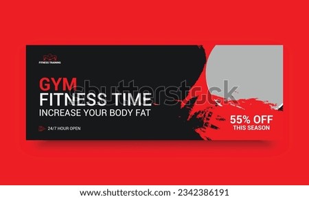 Gym Facebook cover fitness banner social template