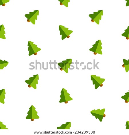White seamless vector pattern Christmas background with Christmas Christmas trees in a flat style