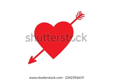 Heart with arrow icon. Valentines day vector line icon, Cupid arrow pierced into the heart. Cupid arrow, Love symbol with arrow. Happy Valentine's Day vector design