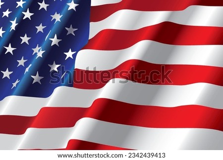 American Flag in the wind. Vector File