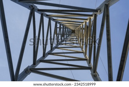bottom view of an electrical tower structure