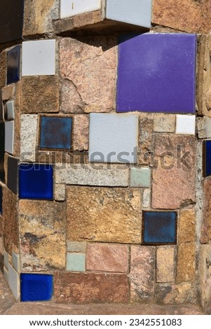 decorative house mosaics of small multicolored tiles