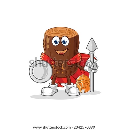 the log spartan character. cartoon mascot vector