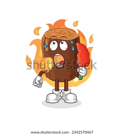 the log eat hot chilie mascot. cartoon vector