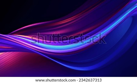 3d render, perfect shape, aesthetic, colorful background with abstract shape glowing in ultraviolet spectrum, curvy neon lines, Futuristic energy concept  Royalty-Free Stock Photo #2342637313