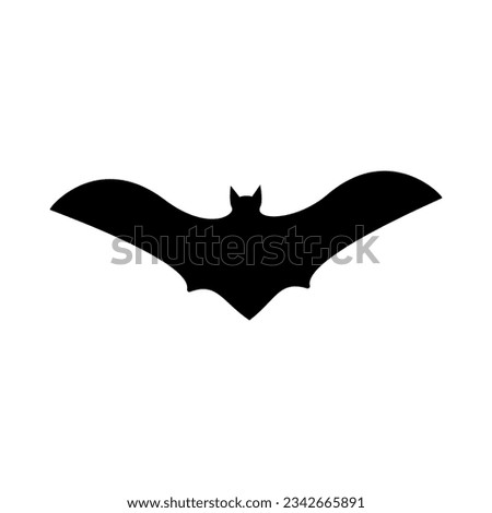 Illustration of a flying bat with wide wings happy halloween