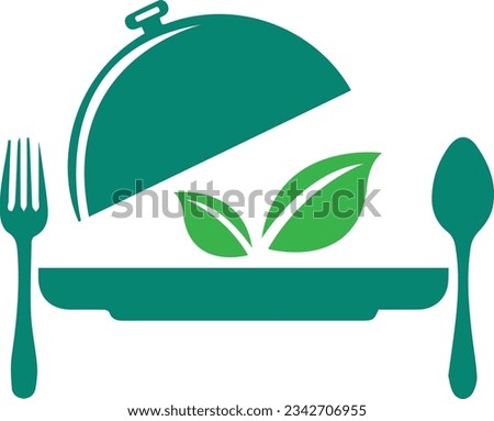 Food Tray On Hand Icon Vector Logo Design Template, food icon, waiter hand with dinning, Fine Dining Line Icon Design, Serving food, Dinner is Served. Plate food tray hand.