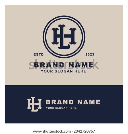 Monogram letter HL or LH with interlock, vintage, classic style good for brand, clothing, apparel, streetwear, baseball, basketball, football and etc