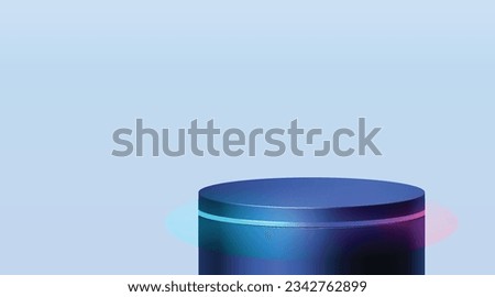 Futuristic cyber stage with 3d neon podium glowing for Product display presentation in pastel colors background.EPS 10 Royalty-Free Stock Photo #2342762899
