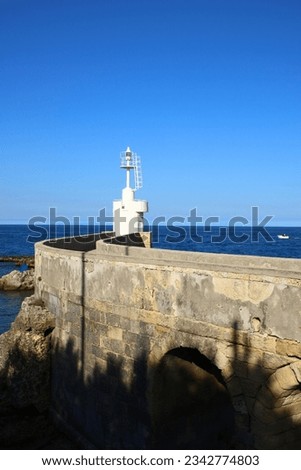 Italy, Salento: White Lighthouse in Otranto.
