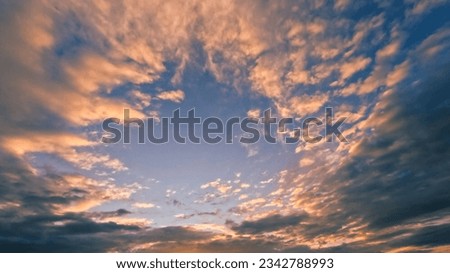cute sunrise golden clouds on the sky backdrop - photo of nature