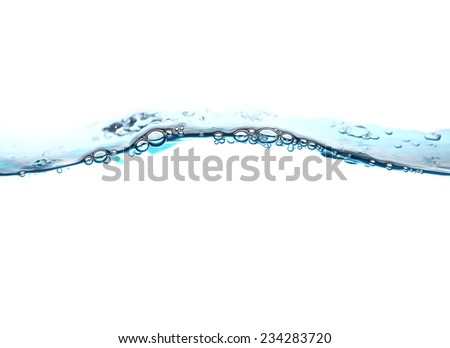 Water wave in white background 