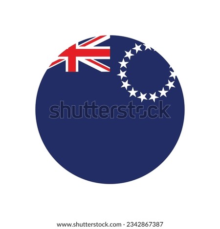 Flag of the Cook Islands. Flag icon. Standard color. Circle icon flag. Computer illustration. Digital illustration. Vector illustration.