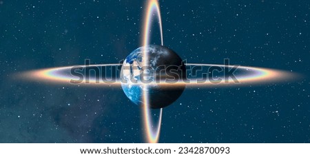 Rainbow surrounds the Planet Earth "Elements of this Image Furnished by NASA"