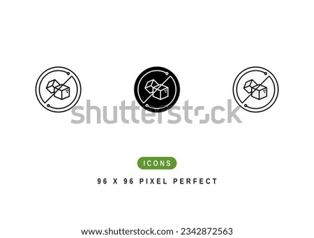 Sugar Free Icon. Non Glucose Added Symbol Stock Illustration. Vector Line Icons For UI Web Design And Presentation Royalty-Free Stock Photo #2342872563