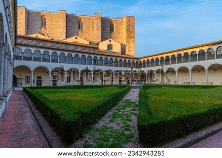 courtyard of the convent of San Domenico in Perugia, Italy. Royalty-Free Stock Photo #2342943285