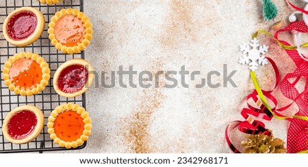cookies christmas sweets jelly filling holidays dessert christmas treat new year holiday mood snack on the table copy space food background rustic top view