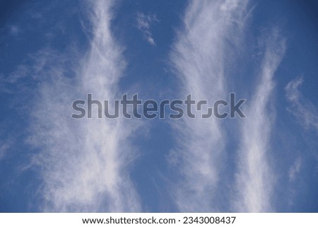 Cirrus clouds in blue sky - cloudscape and feather cloud formation
