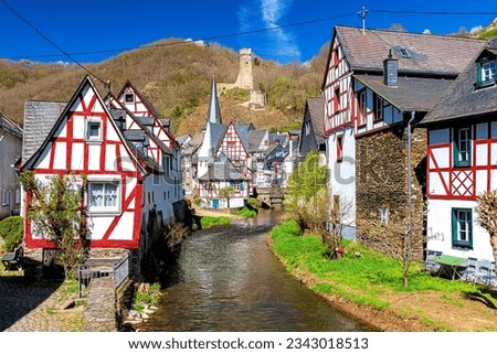 Famous old town of Monreal in the Eifel mountains in Rhineland-Palatinate, Germany Royalty-Free Stock Photo #2343018513