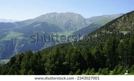 Andorra mountains landscape in Canillo a sunny summer afternoon