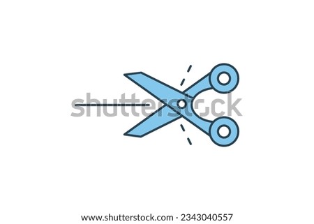 scissors icon. Icon related to stationery. flat line icon style. Simple vector design editable