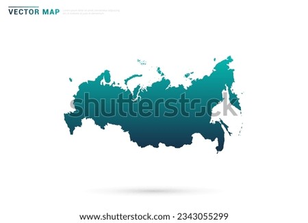 Abstract green gradient of Russia map on white background vector.