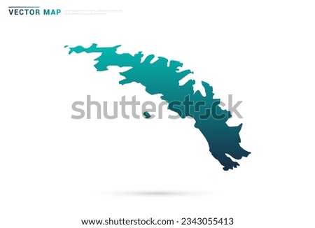 Abstract green gradient of South Georgia map on white background vector.