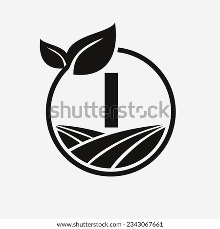 Letter I Agriculture Logo. Farming Logotype Symbol Template