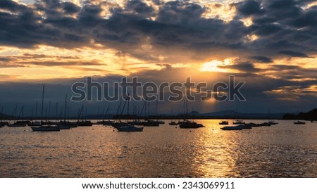 Summer vacation on Lake Constance Allensbach sunset