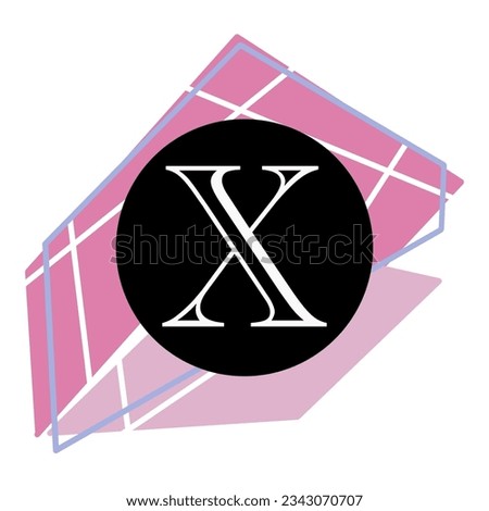 X Letter Geometric Logo Design with rounded Shapes and pastel color background, abstract geometry