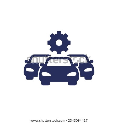 car fleet management icon on white Royalty-Free Stock Photo #2343094417