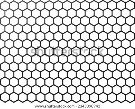 Hexagon Beehive honeycomb pattern wall black and white