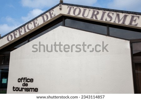 office de tourisme france sign and text on wall facade building means information center in french for tourism