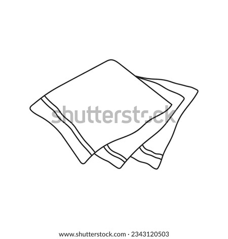 Hand drawn Kids drawing Cartoon Vector illustration microfiber cleaning towels Isolated on White Background Royalty-Free Stock Photo #2343120503