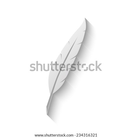 feather vector icon - paper illustration
