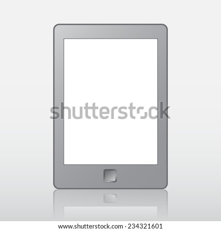 Illustration of a portable modern tablet pc e-book reader. For reading book.