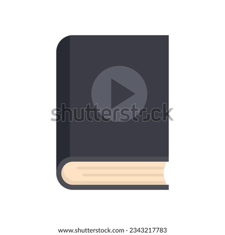 Video editing book icon flat vector. Audio education. Photo learn isolated