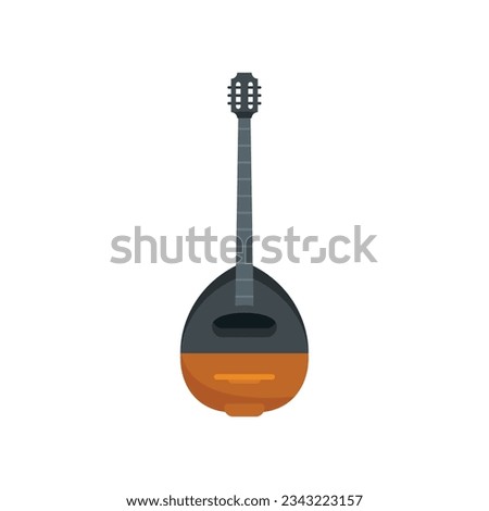 Ancient greek guitar icon flat vector. Music lute. Oud instrument isolated