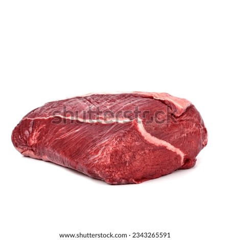 Halal boneless veal shoulder on a white background Royalty-Free Stock Photo #2343265591